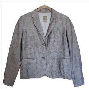 Gap Academy Chambray Blue Linen Blend Blazer Size 6